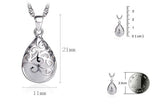 925 Silver Love Angle Tear Moonlight Opal Pendant Necklace Choker