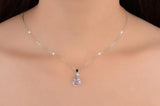 925 Silver Love Angle Tear Moonlight Opal Pendant Necklace Choker
