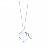925 Silver Heart Bead Chain Pendant Rose Tif Women Gift