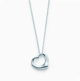 925 Silver Heart Bead Chain Pendant Rose Tif Women Jewelry Gift