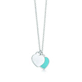 925 Silver Heart Bead Chain Pendant Rose Tif Women Gift