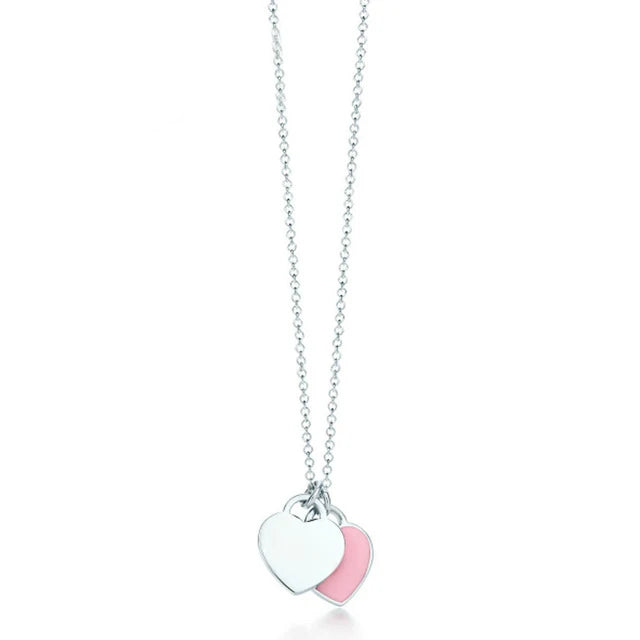 925 Silver Heart Bead Chain Pendant Rose Tif Women Gift