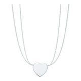 925 Silver Heart Bead Chain Pendant Rose Tif Women Gift