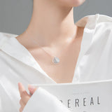 925 Silver Necklace Women Round Coin Circle Pendant Necklace S925 Silver