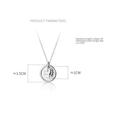 925 Silver Necklace Women Round Coin Circle Pendant Necklace S925 Silver