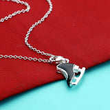 925 Silver Necklace Snow Boot Pendant Choker Couple Gift