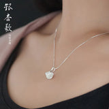 925 Sterling Silver Ginkgo Pendant Necklace for Women
