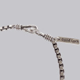 925 Silver Good Luck Letter Box Chain Bracelet Jewelry For Women