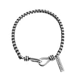 925 Silver Good Luck Letter Box Chain Bracelet Jewelry For Women