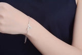 925 Silver Opal Green Leaves Charm Bracelet