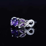 925 Sterling Silver Amethyst Ring Wedding Bands Women