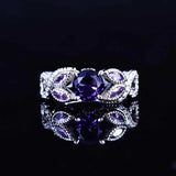 925 Sterling Silver Amethyst Ring Wedding Bands Women