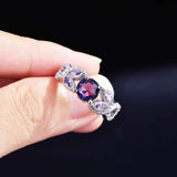 925 Sterling Silver Amethyst Ring Wedding Bands Women