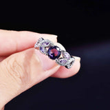 925 Sterling Silver Amethyst Ring Wedding Bands Women