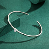925 Silver Heart CZ Bracelet for Women Adjustable Bangle