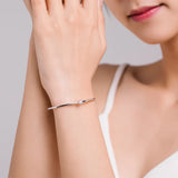 925 Silver Heart CZ Bracelet for Women Adjustable Bangle