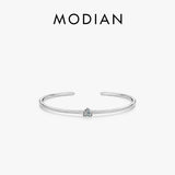 925 Silver Heart CZ Bracelet for Women Adjustable Bangle