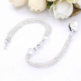 925 Silver Multi-Strand Bracelet Station Charm Bangle