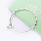 925 Sterling Silver Pan Bracelet with Silver Clasp for Women