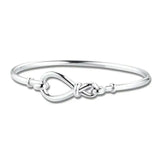 925 Sterling Silver Pan Bracelet Eternity Symbol Flower Knot Chain