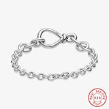 Sterling Silver Eternity Flower Knot Bracelet