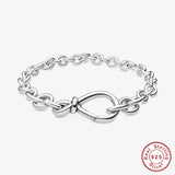 Sterling Silver Eternity Flower Knot Bracelet