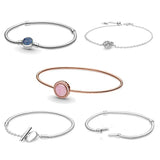 925 Silver Pan Bracelet Sliding Clasp for Women DIY Jewelry