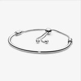 925 Silver Pan Bracelet Sliding Clasp Adjustable DIY Jewelry