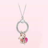 Sterling Silver Pan Necklace Charm Forest Rose Mushroom Leaf
