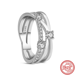 925 Sterling Silver Pantaro Finger Ring Stackable Infinite Flower Princess Crown