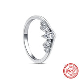 925 Sterling Silver Pantaro Finger Ring Stackable Infinite Flower Princess Crown