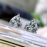 925 Silver Peach Heart Diamond Earrings for Women