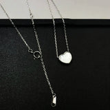 925 Silver Heart Pendant Necklace for Women Wedding Party
