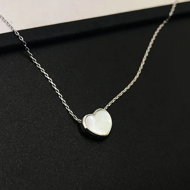 925 Silver Heart Pendant Necklace for Women Wedding Party