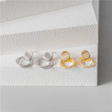 925 Silver Twist Crystal Earrings Stud Brincos