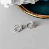 925 Silver Twist Crystal Earrings Stud Brincos