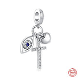 925 Silver Pharaoh's Eye Planet Pendant for Bracelet