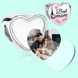 925 Silver Pink Enamel Heart Mom Bead for Charm Bracelet