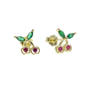 925 Sterling Silver Colorful CZ Stud Earrings for Women Girls
