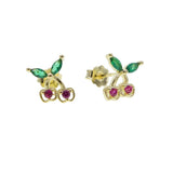 925 Sterling Silver Colorful CZ Stud Earrings for Women Girls