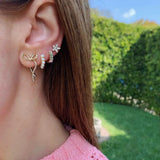 925 Sterling Silver Colorful CZ Stud Earrings for Women Girls