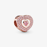 925 Silver Pink Heart Charms for Bracelet DIY Jewelry
