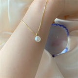 925 Silver 14K Pearl Pendant Necklace French Vintage Jewelry