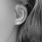 925 Silver Feather Stud Earrings Allergy Free Wedding Jewelry