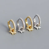 925 Sterling Silver Zircon Star Earrings