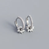 925 Sterling Silver Zircon Star Earrings