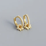925 Sterling Silver Zircon Star Earrings