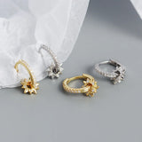925 Sterling Silver Zircon Star Earrings
