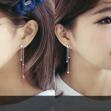 925 Silver Star Moon Brincos Stud Earrings Women Wedding Jewelry