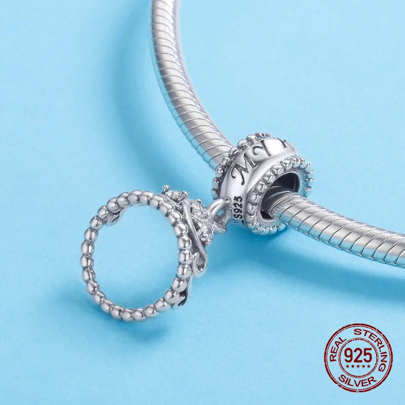 925 Silver Princess Crown Necklace Pendant Zircon for Women